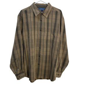 (7-192) Croft & Barrow Men's Tan & Black Long Sleeve XL Shirt